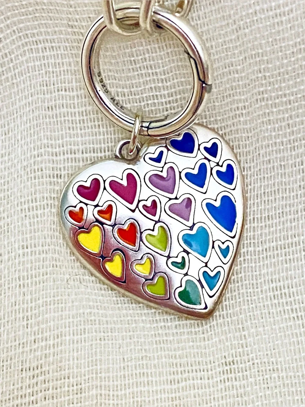James Avery Full of Love Enamel Heart Dangle Charm | 925 Sterling Silver